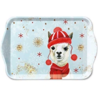 Tablett - 13X21cm Winter Lama