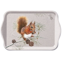 Tablett - 13X21cm Squirrel In Winter