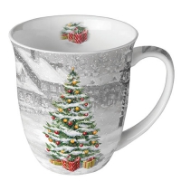 Porzellan-Tasse - 0.4 L Tree On Square Porzellan-Tasse - 0.4 L Tree On Square