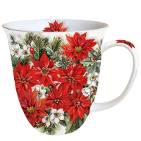 Porzellan-Tasse -  0.4 L Poinsettia All Over