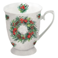 Porzellan-Tasse -  0.25 L Wreath On Linen