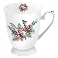 Porzellan-Tasse - Holly And Berries