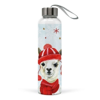 Glasflasche - Winter Lama Glasflasche - Winter Lama