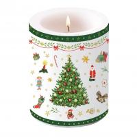 Dekorkerze - Christmas Evergreen White Dekorkerze - Christmas Evergreen White