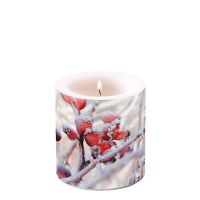 Dekorkerze klein -  Frozen Rosehips