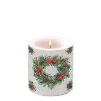 Dekorkerze klein -  Wreath On Linen