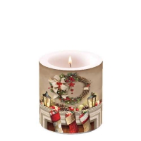 Dekorkerze klein -  Wreath An Socks