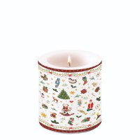 Dekorkerze klein - Ornaments All Over Red Dekorkerze klein - Ornaments All Over Red