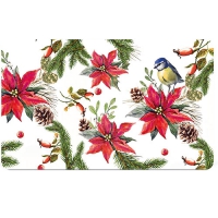 Breakfast Tray - Bird On Poinsettia White