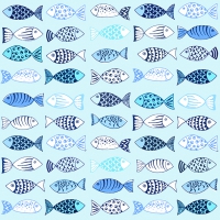 Servietten 33x33 cm - Many Fishes 