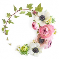 Servietten 33x33 cm - Frühlingskranz 