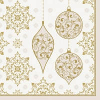 Servietten 33x33 cm - X-Mas Deco Cream