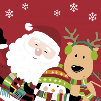 Servietten 24x24 cm - Winter Santa Fun