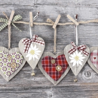 Servietten 33x33 cm - Floral Hearts