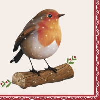 Servietten 33x33 cm - Happy Robin