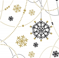 Servietten 24x24 cm - Snow Necklace White