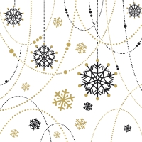 Servietten 33x33 cm - Snow Necklace White