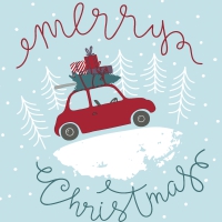 Servietten 33x33 cm - Christmas Car