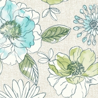 Zelltuch Servietten 33x33 cm - Jardin