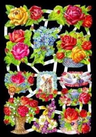 Glanzbilder mit Silber-Glimmer - viele Rosen Glanzbilder mit Silber-Glimmer - viele Rosen