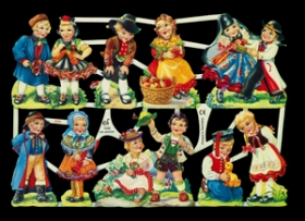 Glanzbilder - Kinder mit Trachten