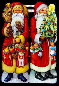 Glanzbilder - 2 Weihnachtsmänner