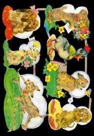 Glanzbilder - Hunde und ein Enterich Glanzbilder - Hunde und ein Enterich