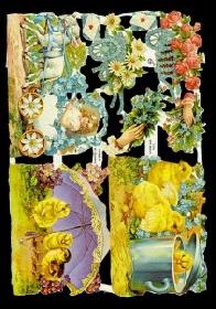 Glanzbilder - Kinder mit Küken im Wagen Glanzbilder - Kinder mit Küken im Wagen