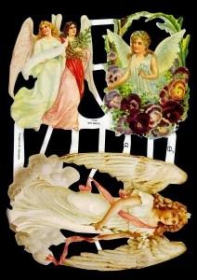 Glanzbilder mit Silber-Glimmer - verschiedene Engel