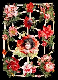 Glanzbilder - Blumenm�dchen in rot