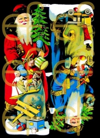 Glanzbilder - zwei große Weihnachtsmänner