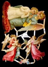 Glanzbilder mit Gold-Glimmer - verschiedene Engel