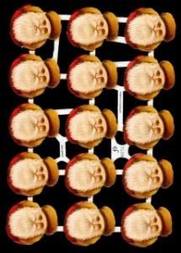 Glanzbilder mit Silber-Glimmer - 15 Weihnachtsmannköpfe