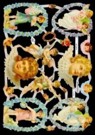 Glanzbilder mit Silber-Glimmer - verschiedene Engel