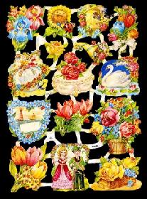 Glanzbilder - Blumen mit Herzmotiven Glanzbilder - Blumen mit Herzmotiven