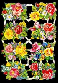 Glanzbilder mit Silber-Glimmer - verschiedene Rosen Glanzbilder mit Silber-Glimmer - verschiedene Rosen