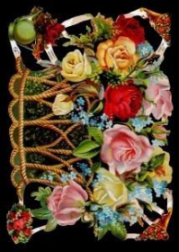 Glanzbilder mit Silber-Glimmer - großer Rosenkorb Glanzbilder mit Silber-Glimmer - großer Rosenkorb