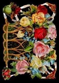 Glanzbilder - großer Rosenkorb Glanzbilder - großer Rosenkorb