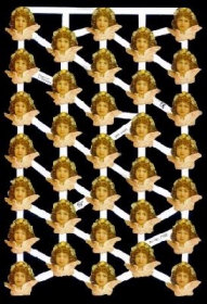 Glanzbilder mit Gold-Glimmer - 33 Engelköpfe