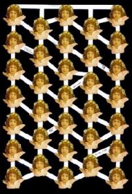 Glanzbilder mit Silber-Glimmer - 33 Engelköpfe