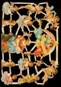 Glanzbilder mit Gold-Glimmer - Engel und Marie mit Jesuskind Glanzbilder mit Gold-Glimmer - Engel und Marie mit Jesuskind