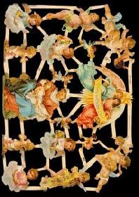 Glanzbilder - Engel und Marie mit Jesuskind