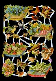 Glanzbilder - Blumenkissen mit Tieren