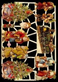 Glanzbilder mit Silber-Glimmer - 6 Weihnachtsmänner,2 Weihnachtsbäume Glanzbilder mit Silber-Glimmer - 6 Weihnachtsmänner,2 Weihnachtsbäume