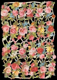 Glanzbilder mit Silber-Glimmer - Rote und gelbe Rosen Glanzbilder mit Silber-Glimmer - Rote und gelbe Rosen