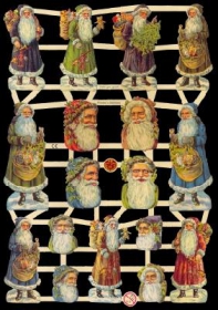 Glanzbilder mit Gold-Glimmer - Weichnachtsmänner & Weihnachtsmannköpfe Glanzbilder mit Gold-Glimmer - Weichnachtsmänner & Weihnachtsmannköpfe