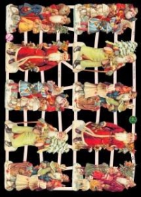 Glanzbilder mit Silber-Glimmer - 10 Weihnachtsmänner Glanzbilder mit Silber-Glimmer - 10 Weihnachtsmänner