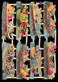 Glanzbilder mit Silber-Glimmer - Acht Blumenschiffe Glanzbilder mit Silber-Glimmer - Acht Blumenschiffe