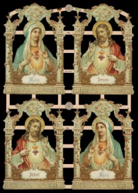 Glanzbilder mit Gold-Glimmer - 4 Bilder mit Maria uns Jesus