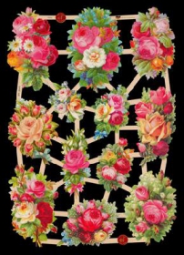 Glanzbilder mit Silber-Glimmer - 12 Rosensträuße Glanzbilder mit Silber-Glimmer - 12 Rosensträuße